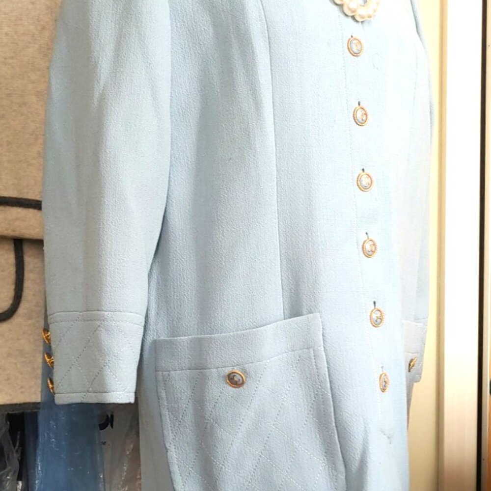 Vintage light Blue Dress Exceptional Craftsmanship Small To XS Stunning